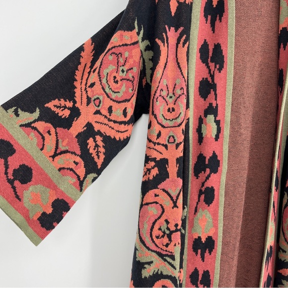 Soft Surroundings Icon Longline Cardigan Sweater PXS 3/4 Sleeve Colorful Art - Picture 5 of 11